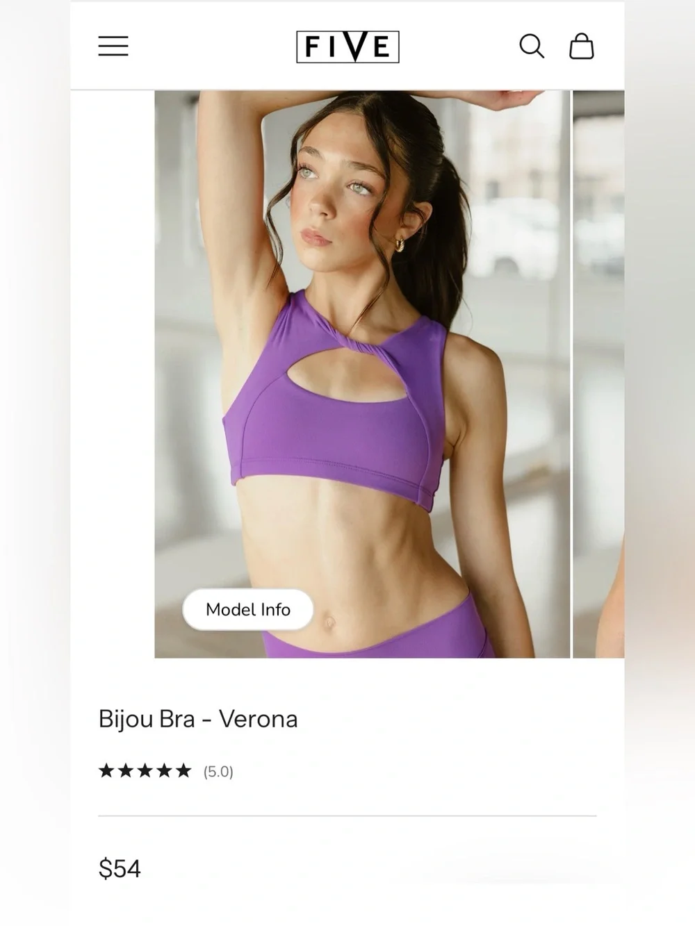 FIVE Bijou Bra Twist Front Dance Top